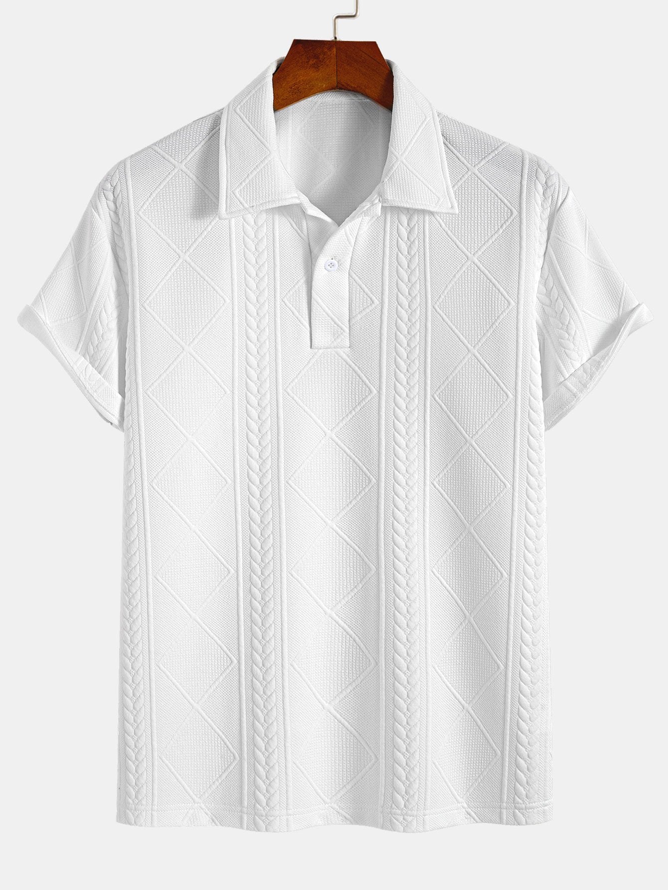 Geometric Pattern Jacquard Polo