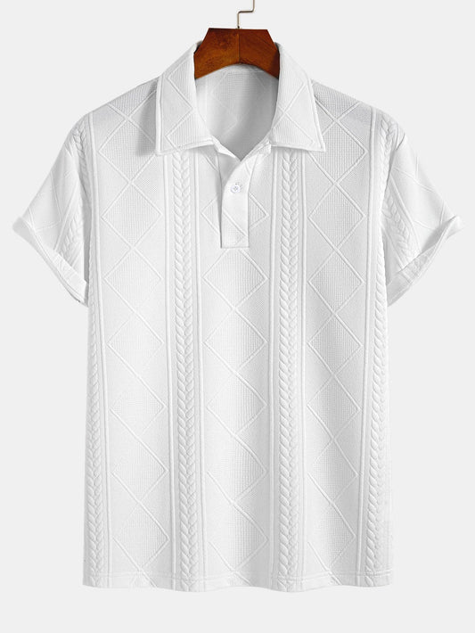 Geometric Pattern Jacquard Polo