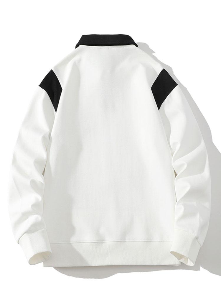 Two-Tone Polo Sweatshirt