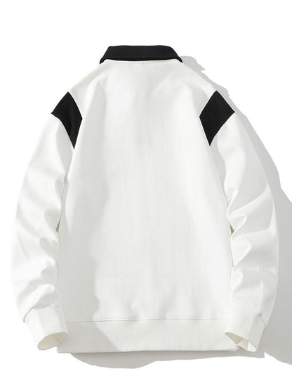 Two-Tone Polo Sweatshirt