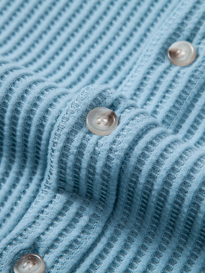 Button-Up Waffle Knit Shirt