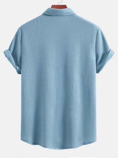 Button-Up Waffle Knit Shirt