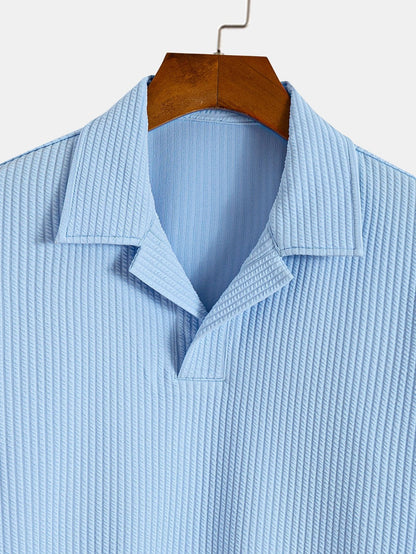 Textured Cuban Collar Polo