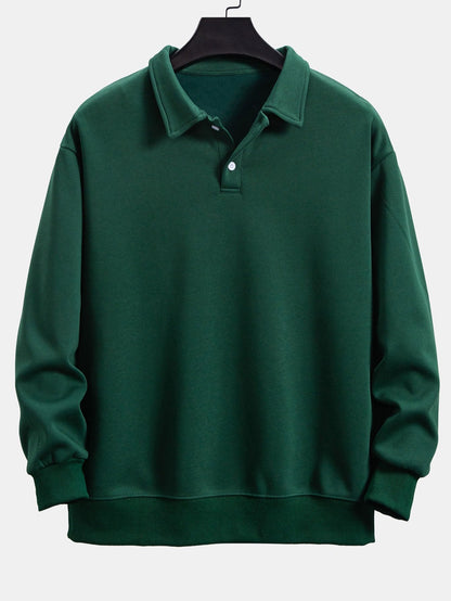 Comfortable Relaxed Fit Polo Neck Sweatshirt