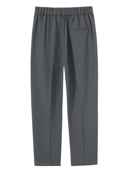 Comfortable Elastic Waist Straight-Leg Pants