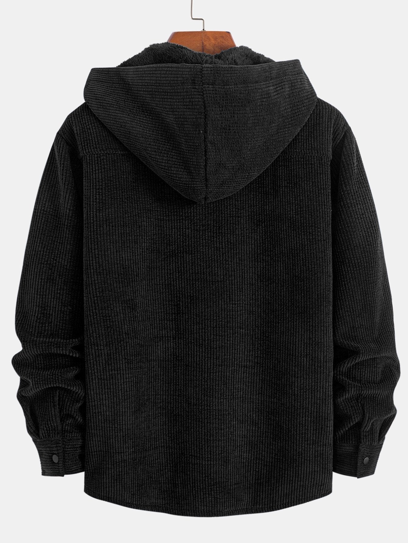 Fleece-Lined Hooded Corduroy Overshirt