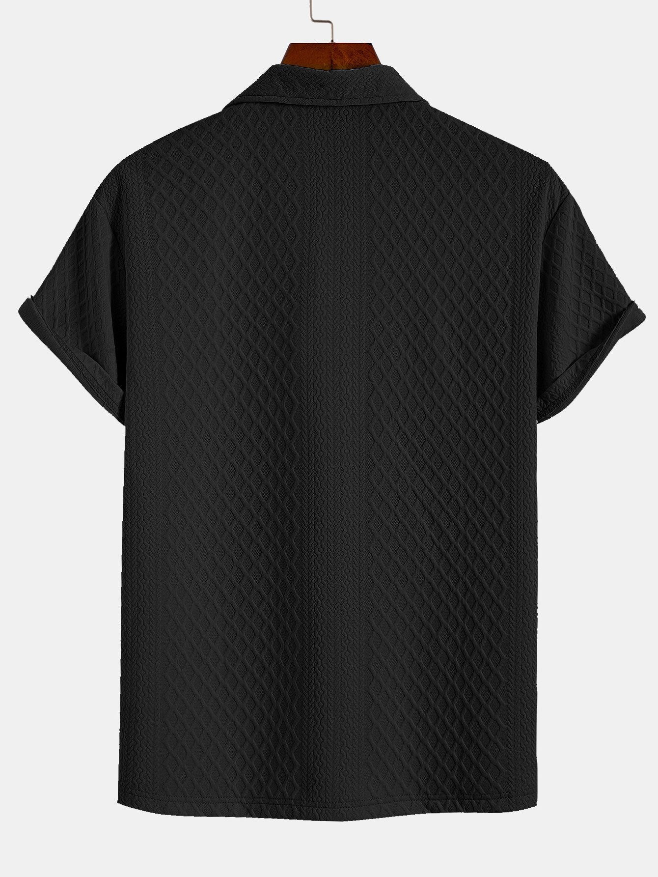 Geometric Jacquard Polo with Rhombus Design