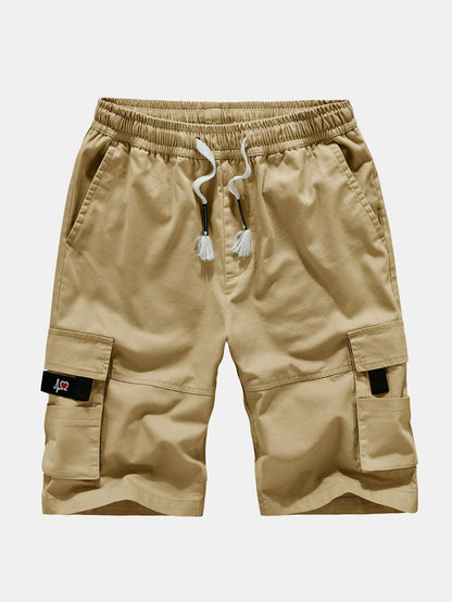 Adjustable Waist Chino Cargo Shorts