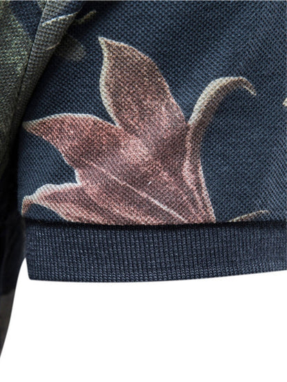 Island-Inspired Polo Shirt with Tropical Print