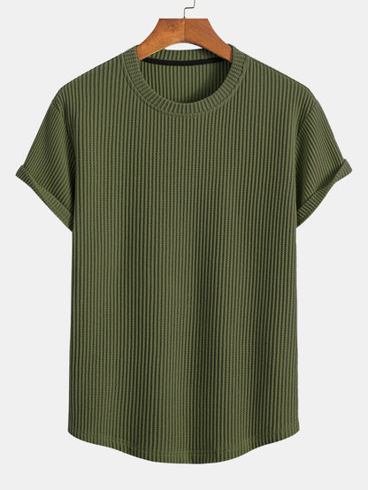 Waffle Knit Arc Hem Tee