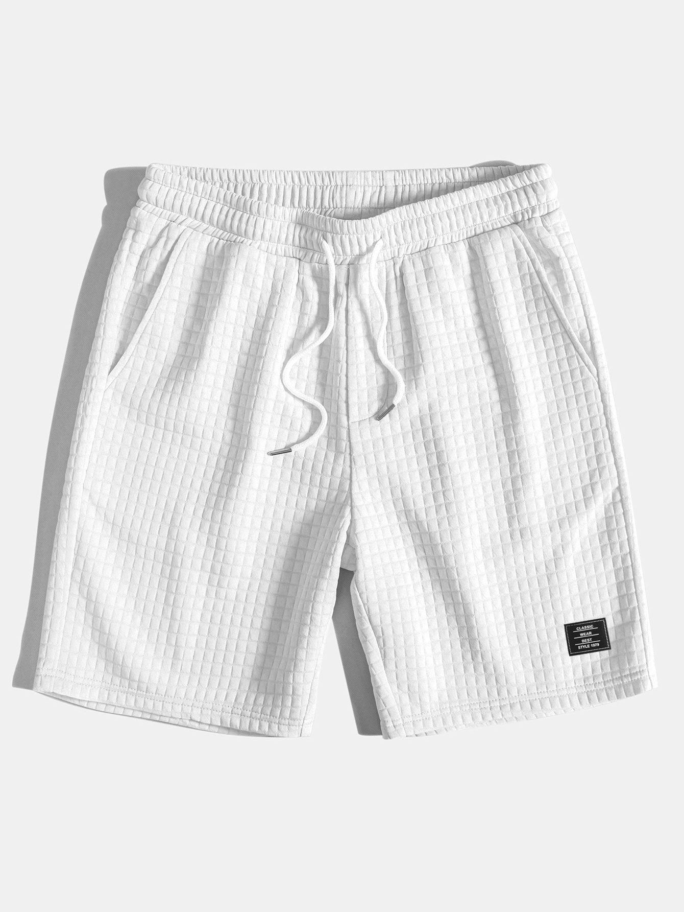 Drawstring Waffle Knit Shorts
