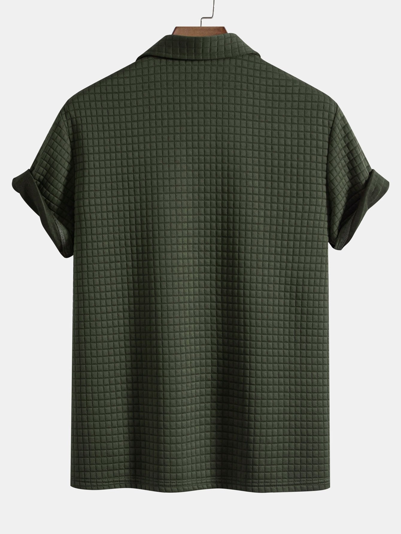 Polo Shirt with Waffle Texture and Pockets
