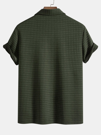Polo Shirt with Waffle Texture and Pockets