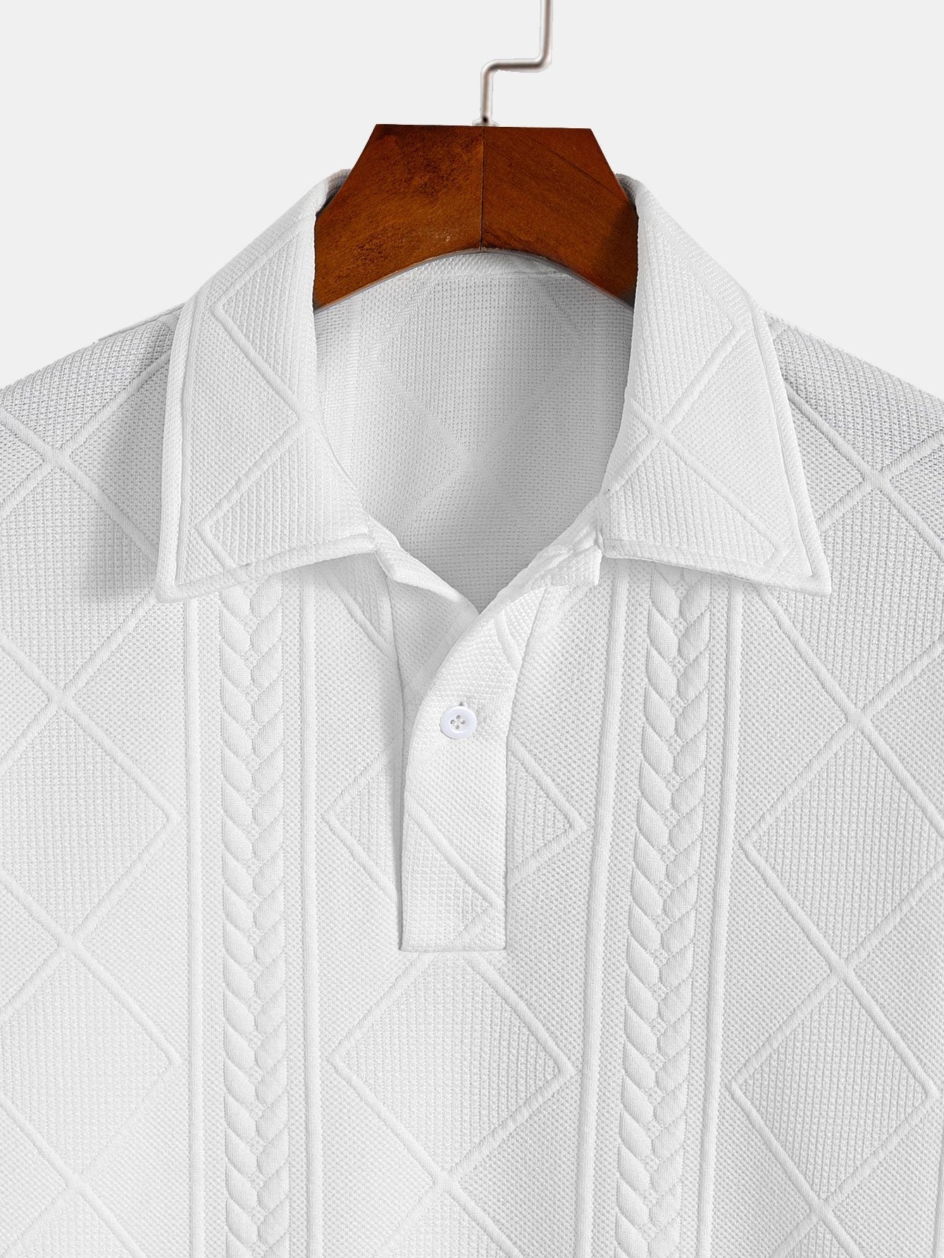 Geometric Pattern Jacquard Polo