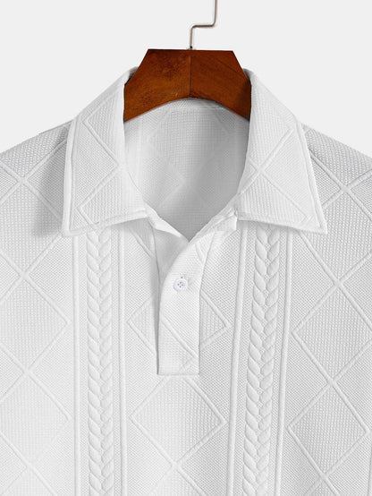 Geometric Pattern Jacquard Polo