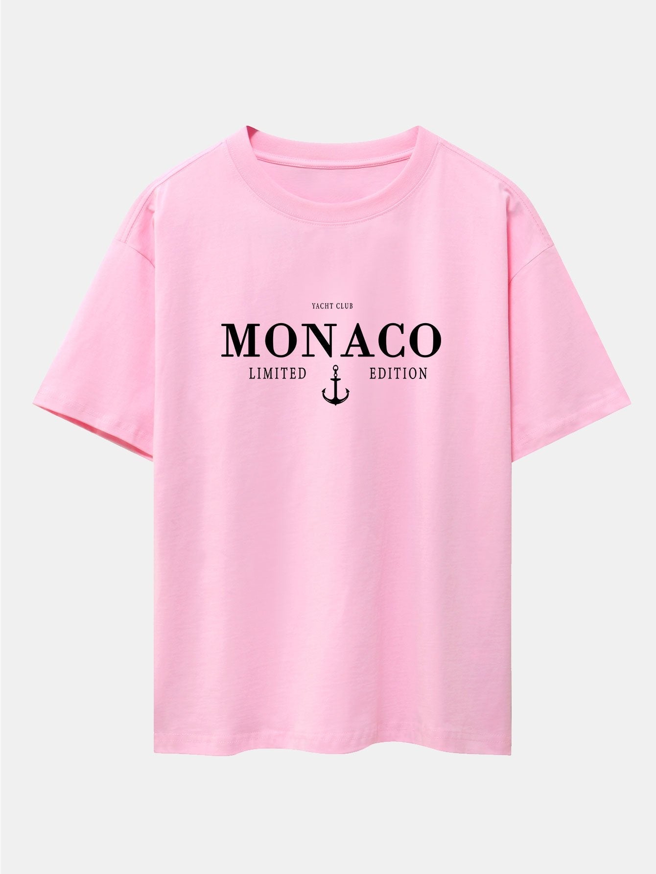Monaco Oversized T-Shirt with Slogan Print and Drop Shoulders