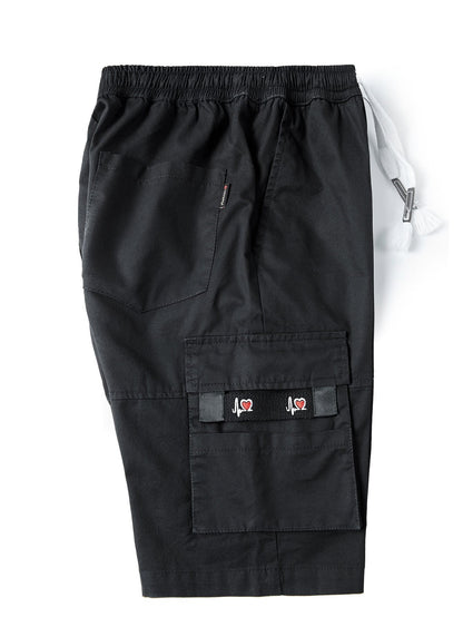 Adjustable Waist Chino Cargo Shorts